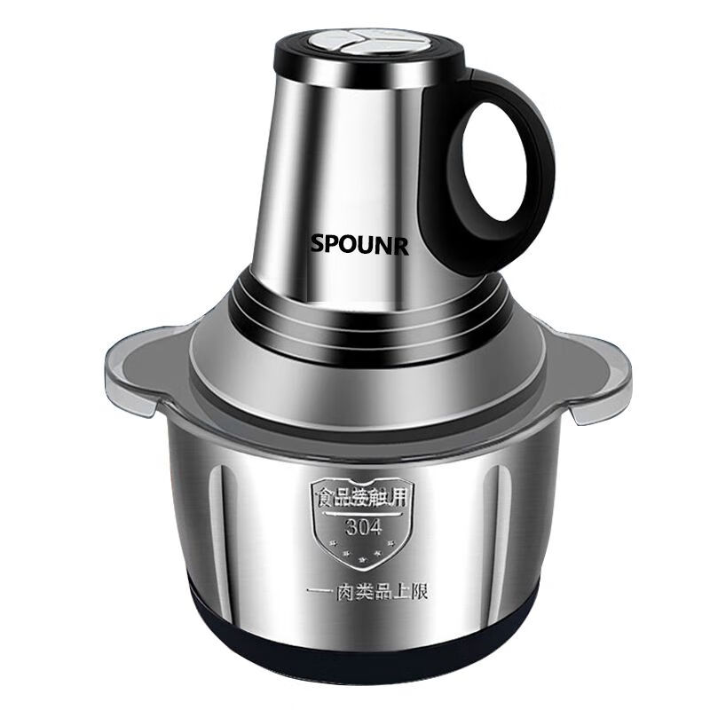 SPOUNR正品苏泊绞肉机家用5L大容量和面机多功能电动料理器辣椒蒜泥机 5升三档+(共两套刀)纯铜电机