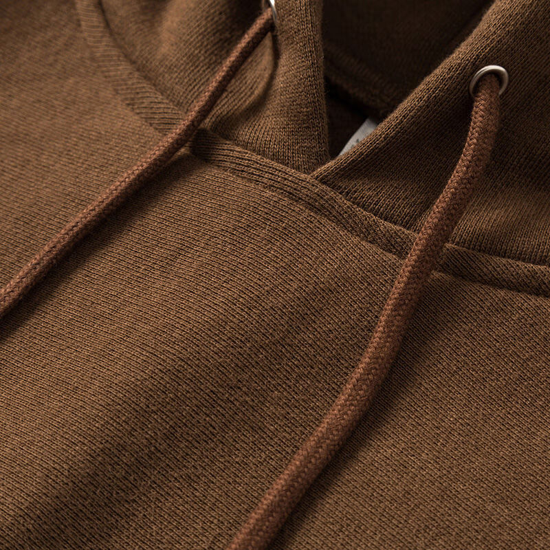 g重磅日系复古咔叽纯色巧克力色连帽卫衣纯棉慵懒风男 深棕色春秋款 m