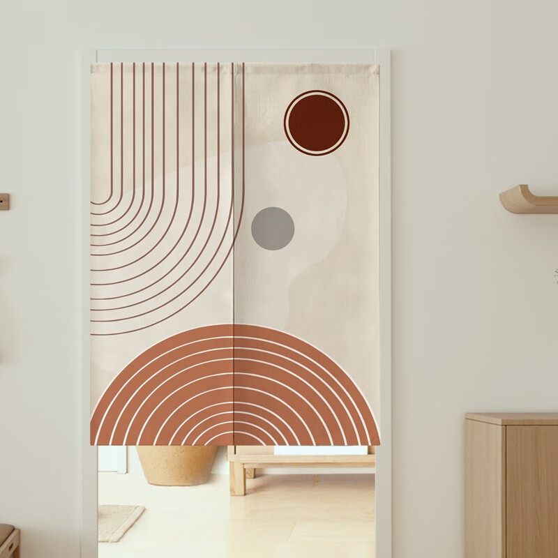 漫天星侘寂风新款门帘隔断帘厨房布帘家用客厅卧室半帘简约免打孔遮挡