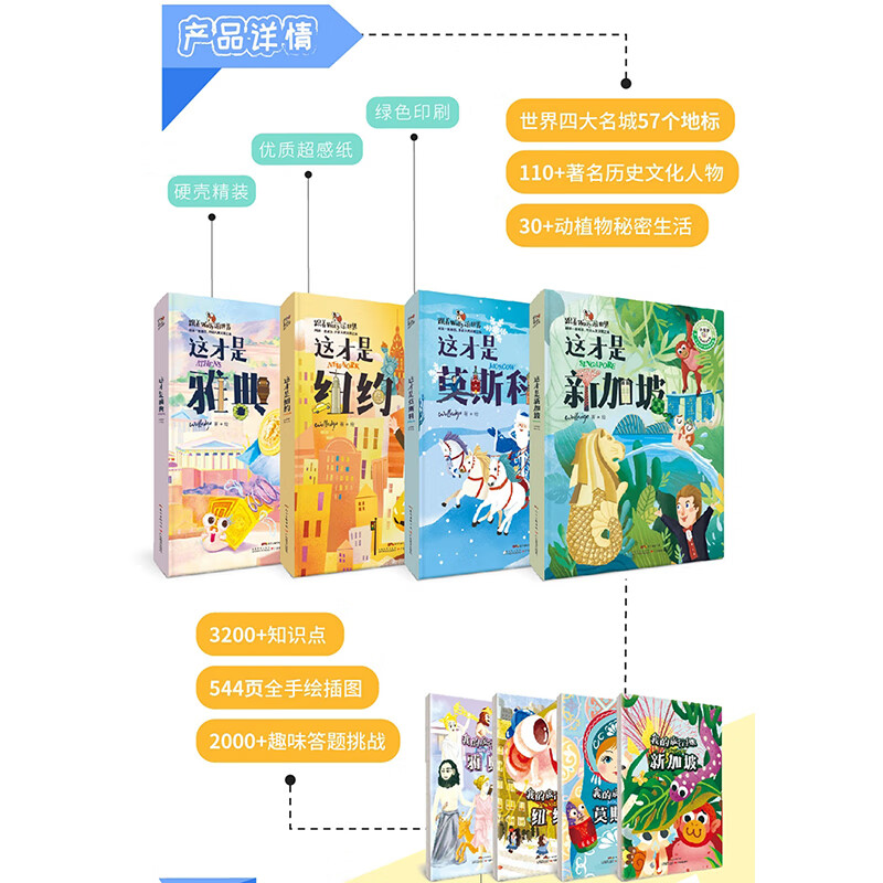 跟着wolly游世界：给孩子的世界名城百科绘本（套装共4册）详情图
