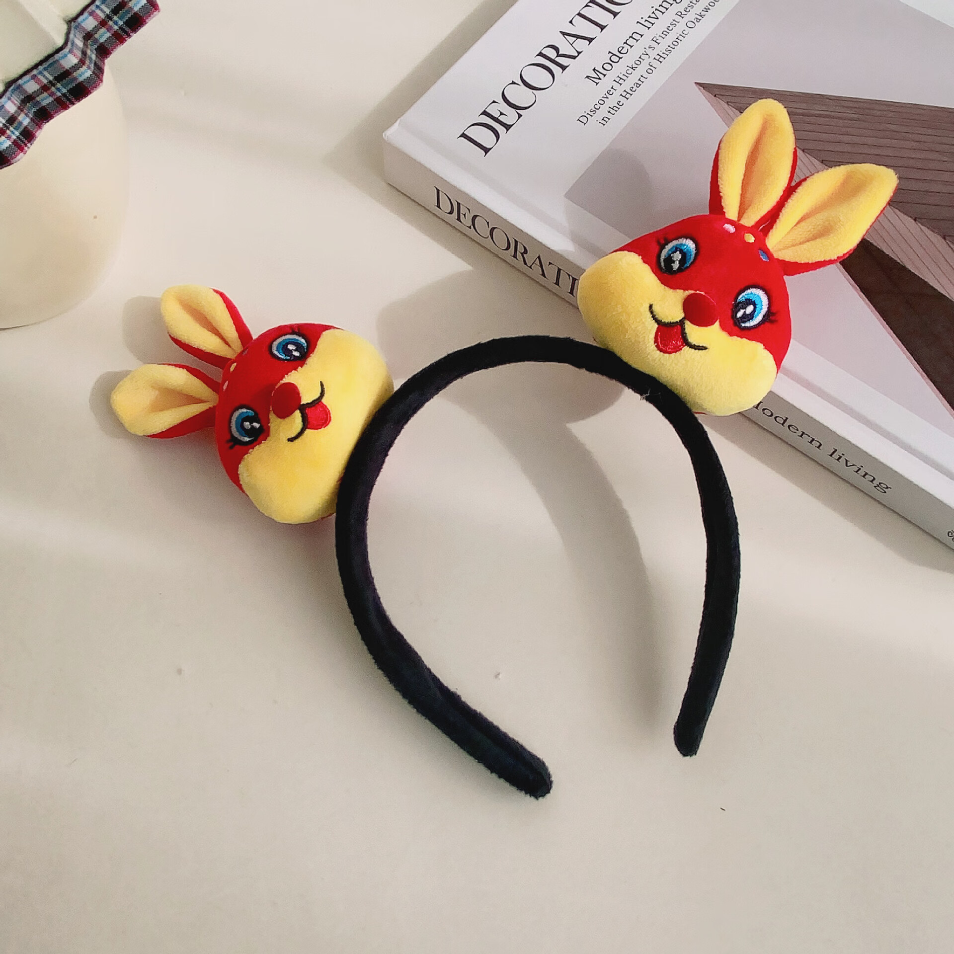可爱兔子发箍卖萌拍照头箍卡通公仔头饰新年活动表演头箍 兔子黑发箍