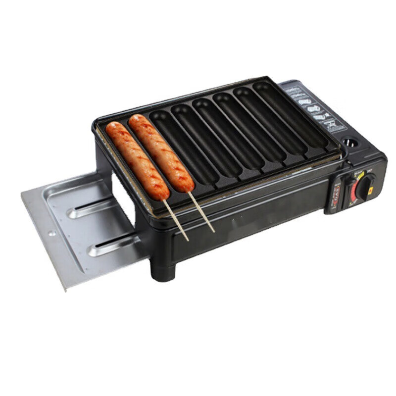 宸芃烤盘便携式户外卡式炉烧烤炉家用燃气架液化气小型烤炉烤肉 大功率红色套餐1+锅