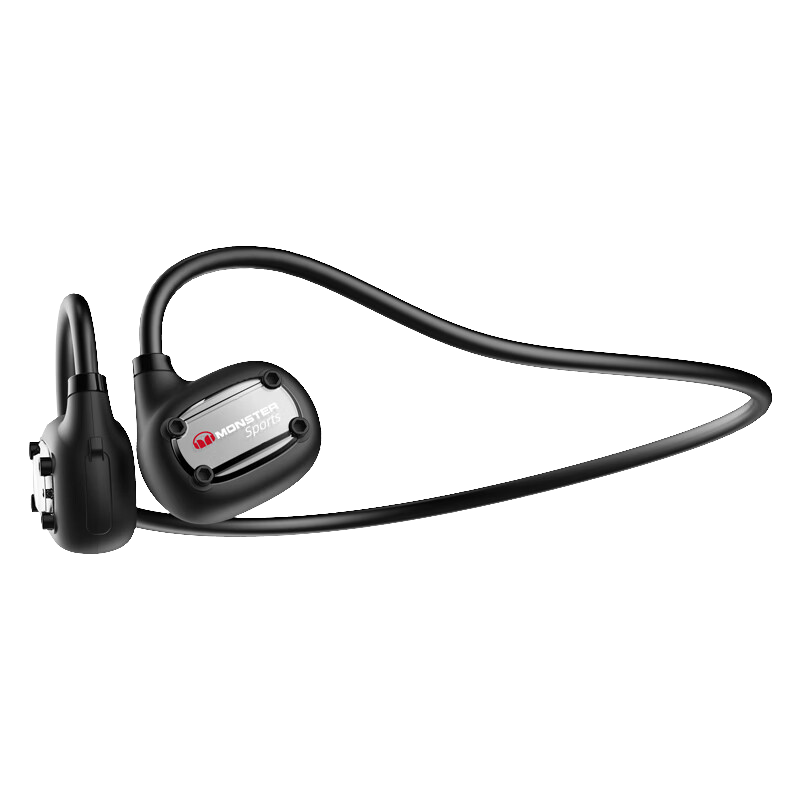 魔声（Monster）Open ear Lite定向气传导无线蓝牙耳机通话降噪触控运动防汗音乐挂耳式持久续航轻盈舒适 黑色