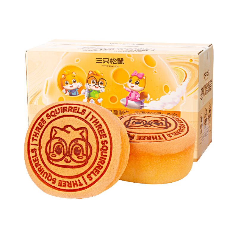三只松鼠輕乳酪蛋糕400g 起司夾心芝士味甜品點(diǎn)心面包早餐代餐休閑零食