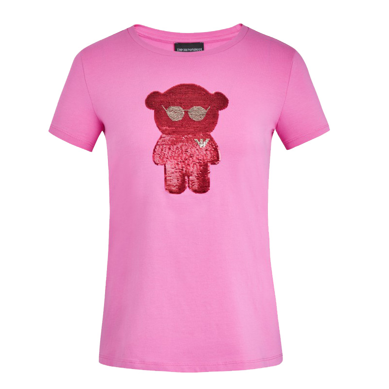 armani女士小熊图案圆领短袖t恤奢饰品潮牌 3h2t6q jqaz 0309 欧码38