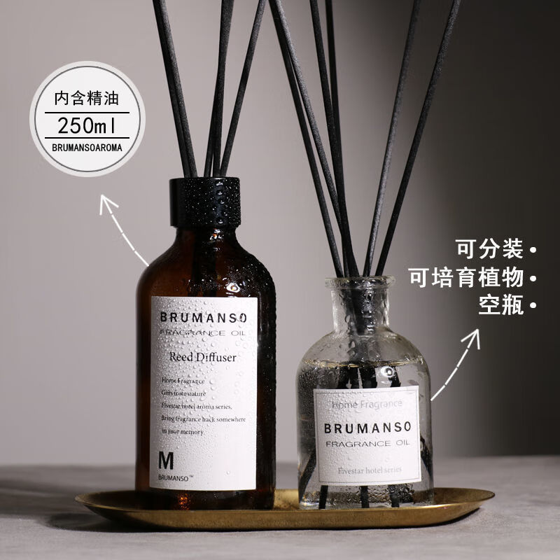 KETAOQI家用无火香薰室内汽车香水卧室空气清新剂卫生间厕所除臭精油持久 清晨茉莉(白茉莉) 250ml 2瓶