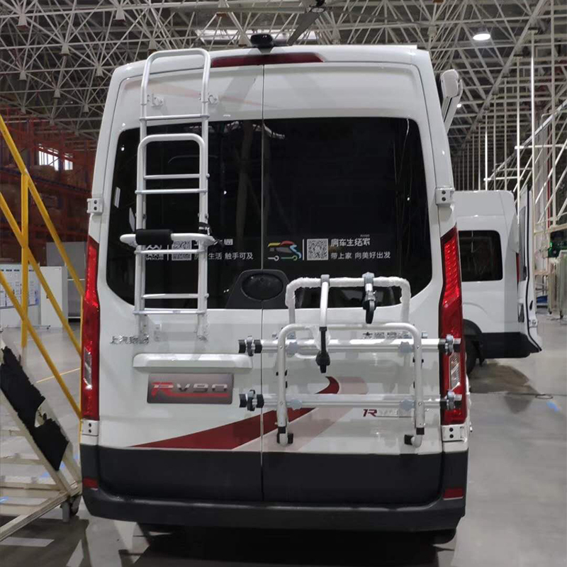 适用于大通v90福特v362房车后背式双轨道伸缩铝合金加厚自行车架不挡
