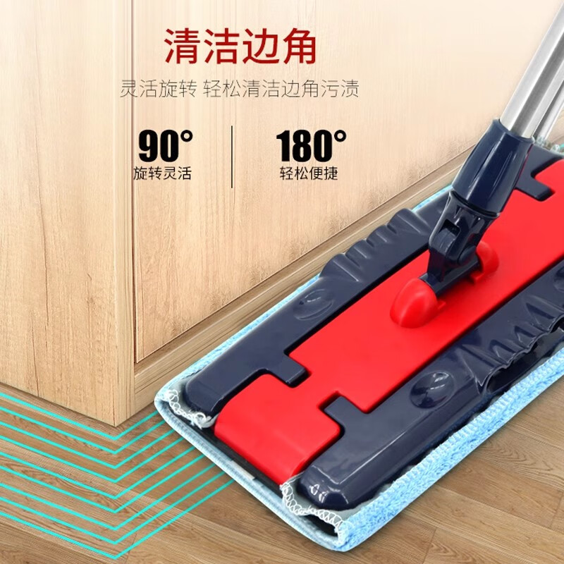 伊司达（EAST）拖把夹板式平板拖把木地板拖布墩布 可夹旧毛巾 一个装