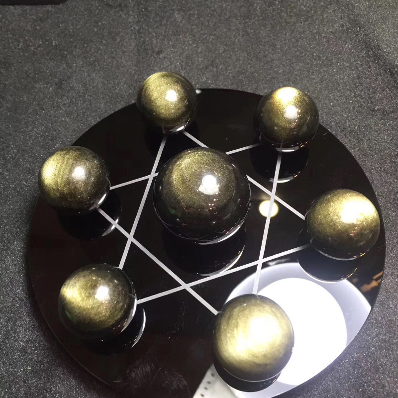 天然金曜石七星阵 招财 图片色