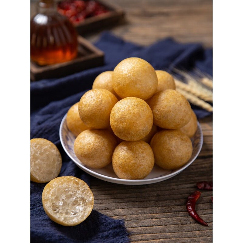 雷禾泽清水油面筋面筋球塞肉正宗麻辣烫食材锅商用特产油豆一斤