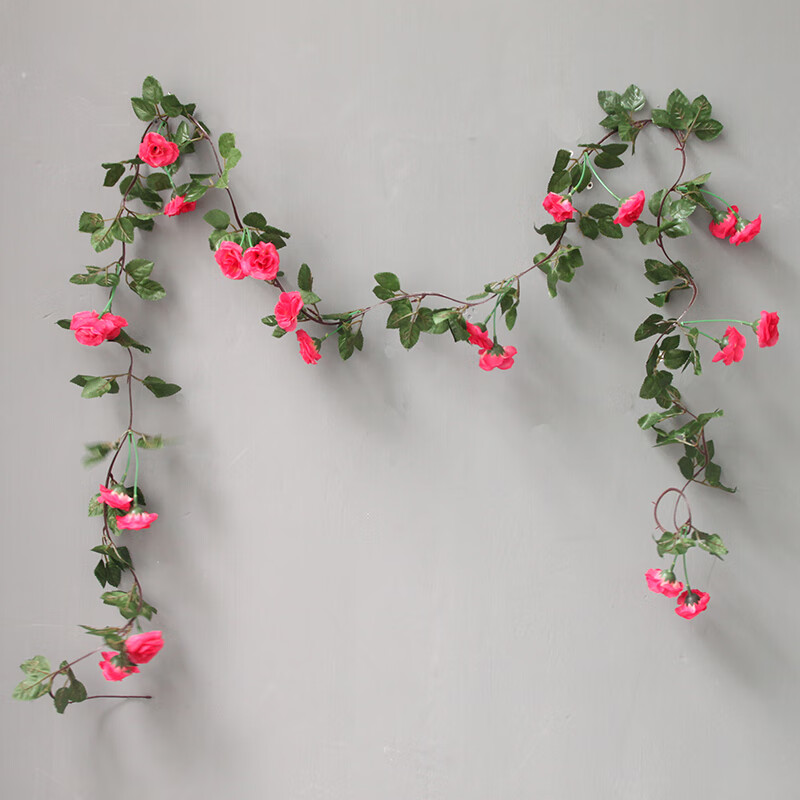 wo  高仿真花玫瑰 花藤藤条 假花绢花空调水管装饰花