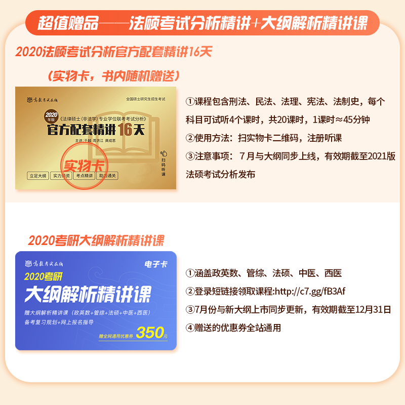 2020考研大纲 全国硕士研究生招生考试法律硕士(非法学）专业学位联考考试分析（2020年版）详情图