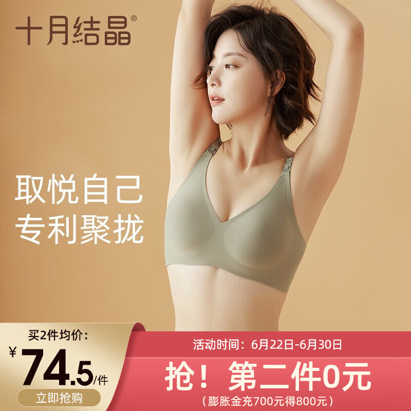 十月结晶文胸怀孕期聚拢无痕高弹孕妇bra价格走势