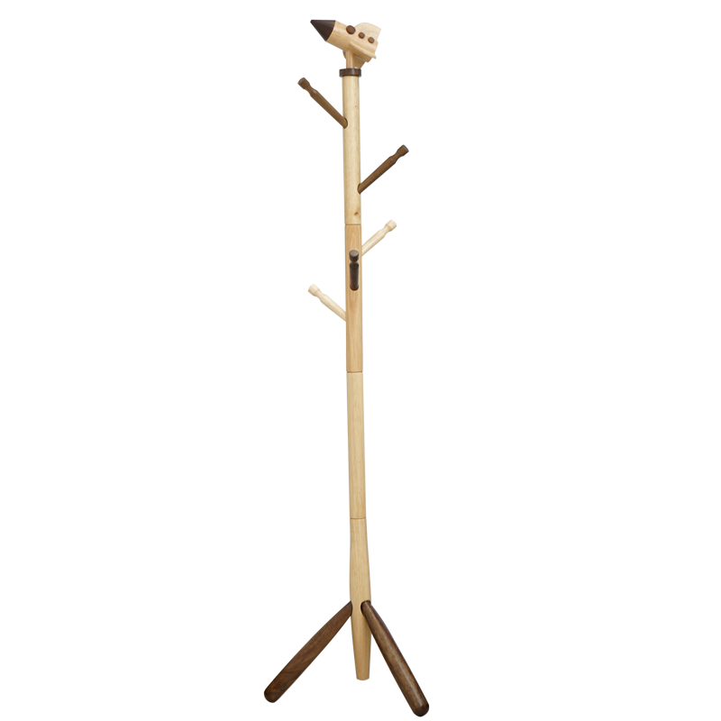 诺顿伯格全实木衣帽架卧室落地幼儿少年挂衣架小孩衣服架子现代简约卡通创意衣架 火箭 |规格410*410*1570|