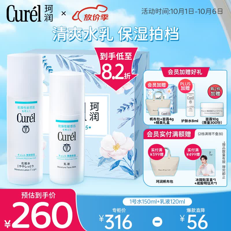 珂润（Curel）润浸保湿水乳礼盒（1号水150ml+乳液120ml）生日礼物 送女友属于什么档次？