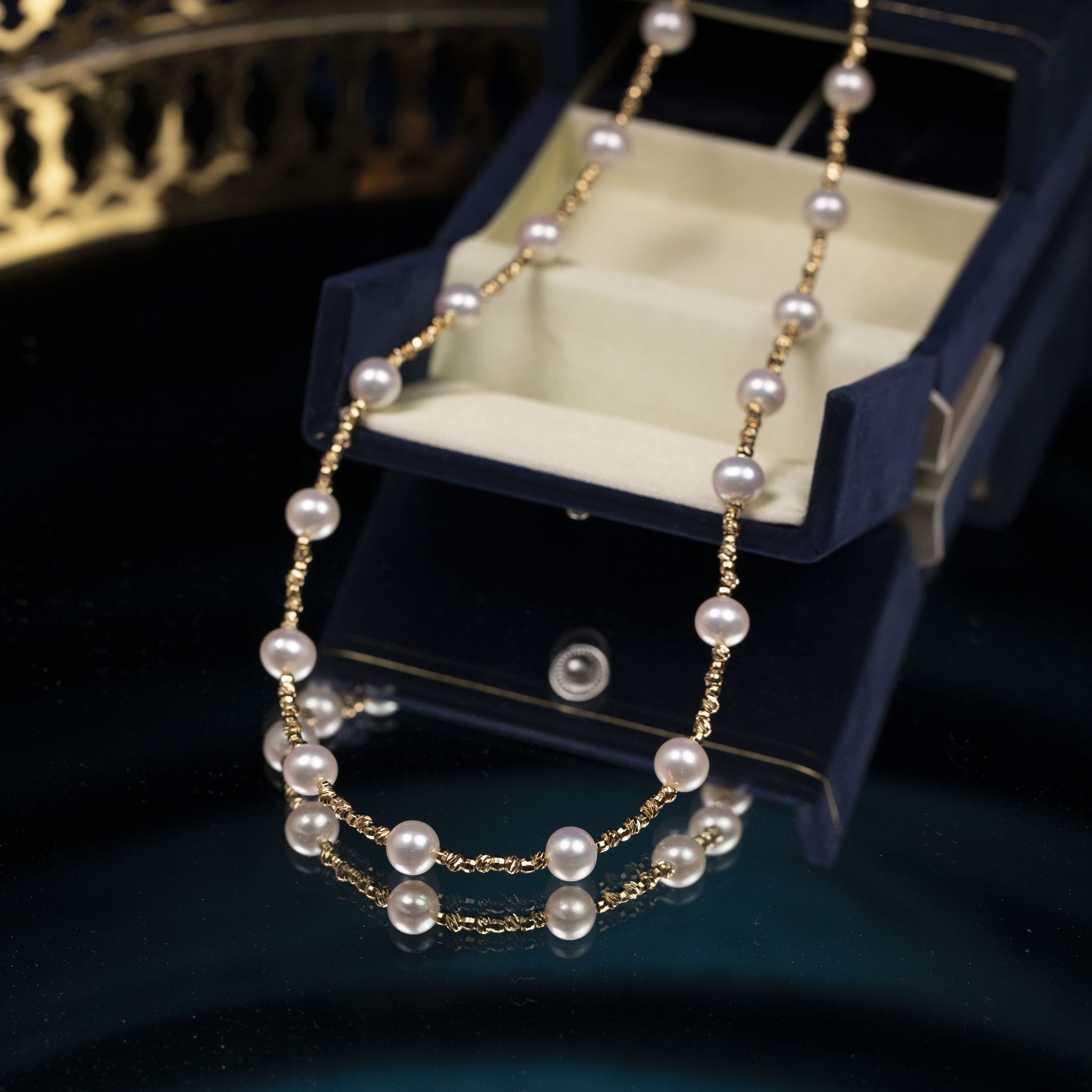 珠佩丽满天星珍珠项链极光淡水珍珠满天星项链颈链毛衣链两用款经典