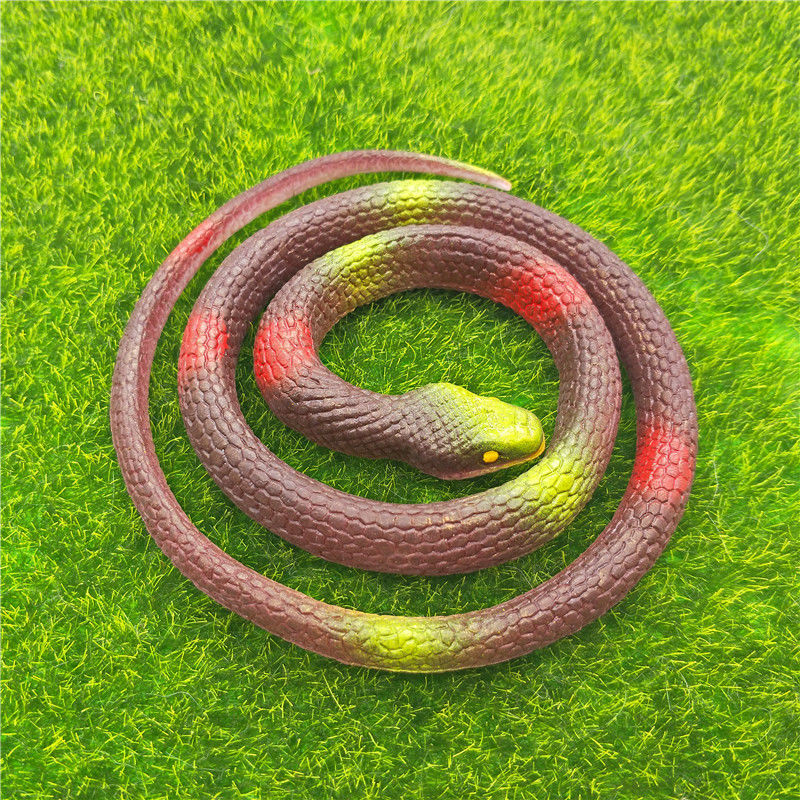 玩具蛇70cm软胶仿真动物整蛊吓人玩具创意假蛇大号眼镜蛇 褐色草蛇