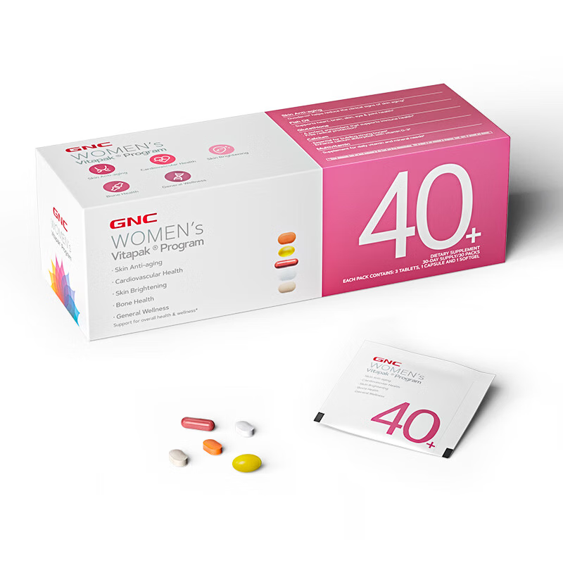 GNC健安喜 女性40+每日营养包 30包/盒 含维矿/钙/鱼油/谷胱甘肽