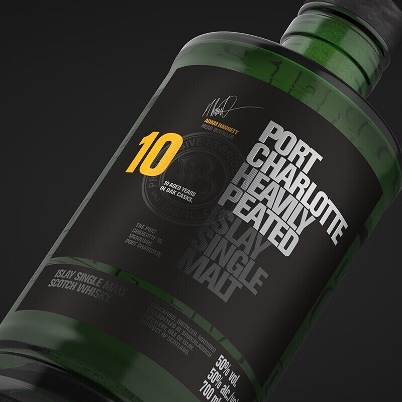 布赫拉迪（Bruichladdich）波夏10年苏格兰单一麦芽威士忌 重泥煤味 进口洋酒 调酒 礼物礼盒 【波夏擢跃10年 700ml*瓶】无盒