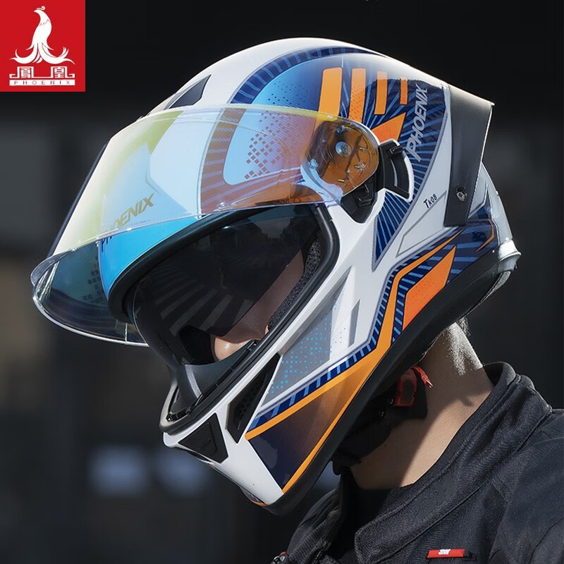 凤凰(phoenix)摩托车全盔电动车头盔3c认证男女士秋冬四季通用保暖