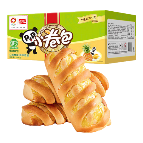 盼盼 小卷包1050g 早餐代餐面包牛角包面包整箱食品 凤梨味