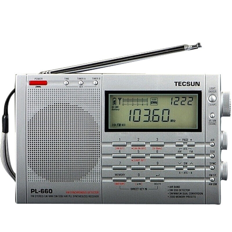 德生(tecsun) pl-660全波段收音机老人便携航空波段充电式短波老年人
