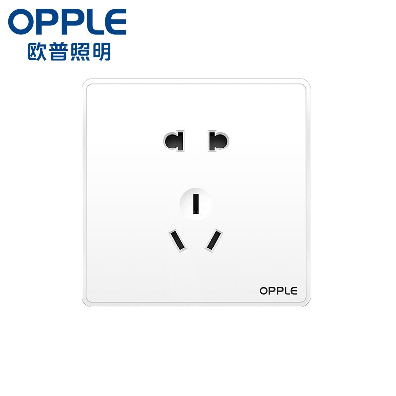 欧普照明（OPPLE）明装开关插座带一开五孔明线盒墙式超薄多孔面板插座M05 五孔
