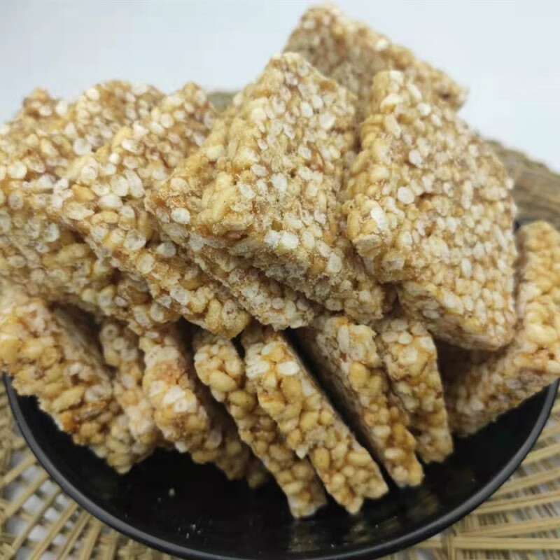 虎钢馋湖北监利特产麻叶子麦芽糖炒米糖天门潜江仙桃特色小吃麻糖 1包