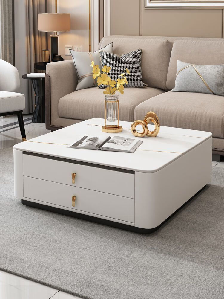 雅漫林(yamanlin)2023新款意式极简岩板茶几组合客厅家用现代小户型