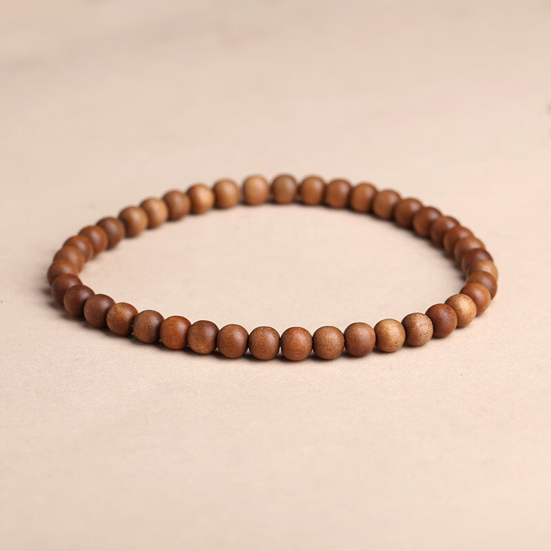 MUCMXG印度老山檀香手链6MM细款红肉老料檀木手串女绿松石蜜蜡单圈礼物 素珠款 17-18cm(30粒)