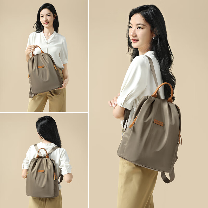 MAKEUP KITTEN双肩包女2026轻便背包旅行包通勤防泼水牛津布书包38女神节礼物 莫兰迪绿妇女节礼物