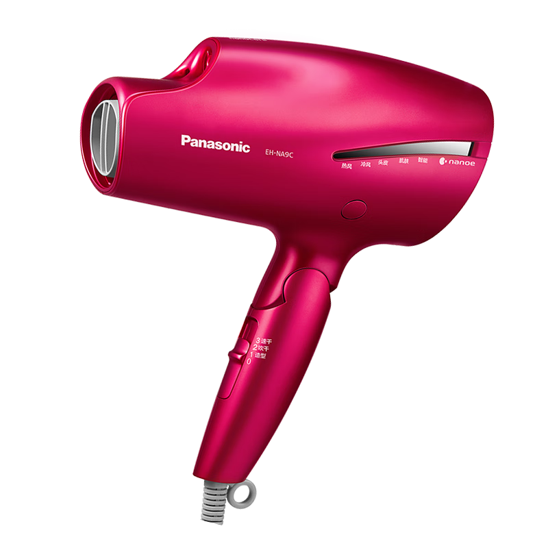 松下（Panasonic） 吹风机家用纳诺怡水负离子大功率速干智能冷热风na9c电吹风生日礼物520情人节礼物送男女友 EH-NA9C  尊贵红（双倍矿物质负离子）