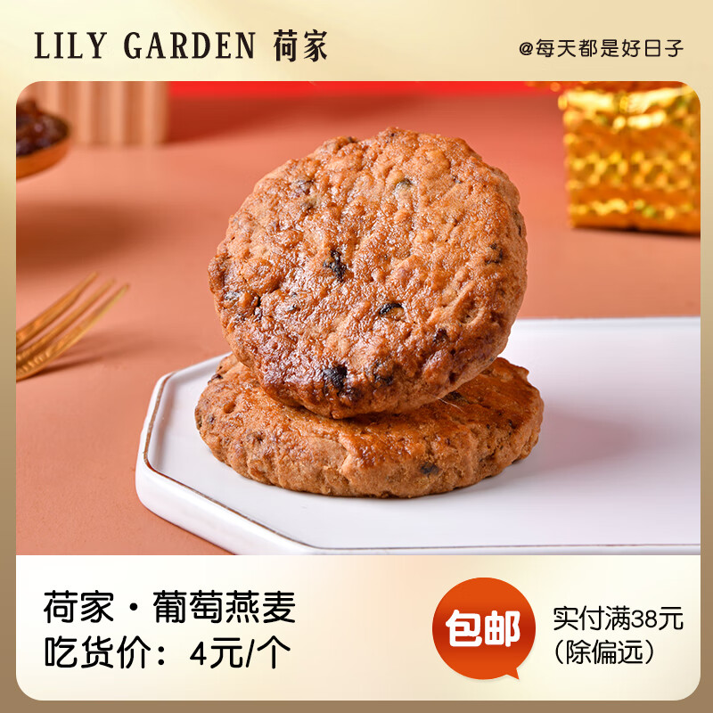 荷家(lily garden)荷家 葡萄燕麦 烘焙糕点零食点心营养早餐下午茶