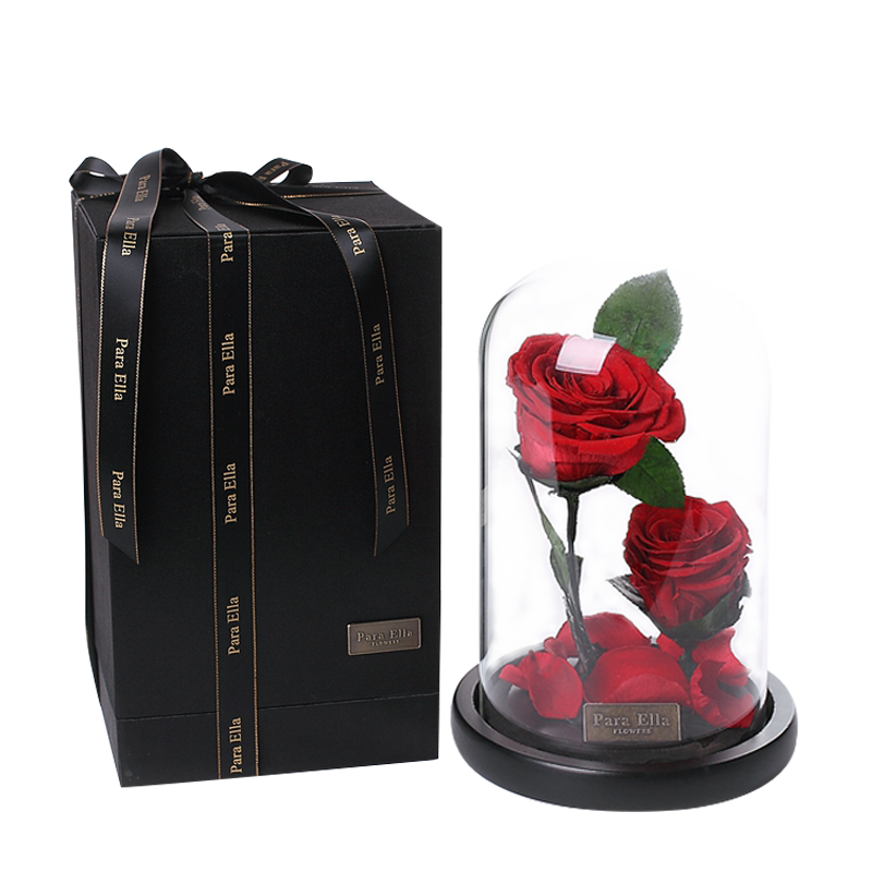 ParaElla品牌的2朵红色永生花鲜玫瑰花彩灯款玻璃罩礼盒：价格趋势和比价|什么软件可以看京东永生花价格趋势
