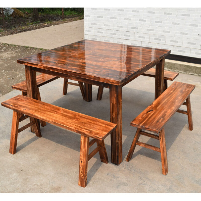 八仙桌餐桌方桌家用餐桌椅组合快餐桌大排档桌饭桌椅 1米方桌高度75cm