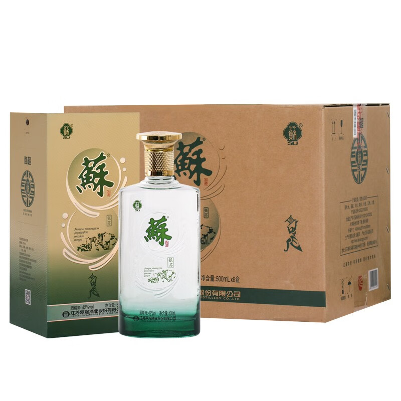 双沟苏酒 银苏 42度500ml 绵柔浓香型白酒宴请送礼好酒 42度 500ml 6