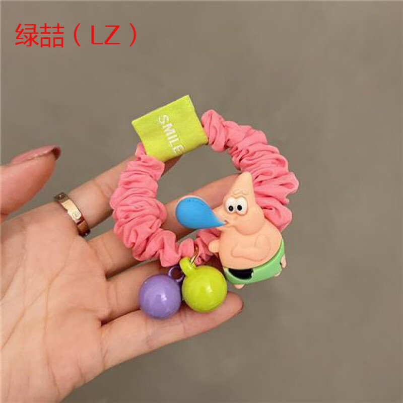 可爱甜美高马尾发饰头绳女生小皮筋礼物送老婆 彩色卡通发圈 派大星