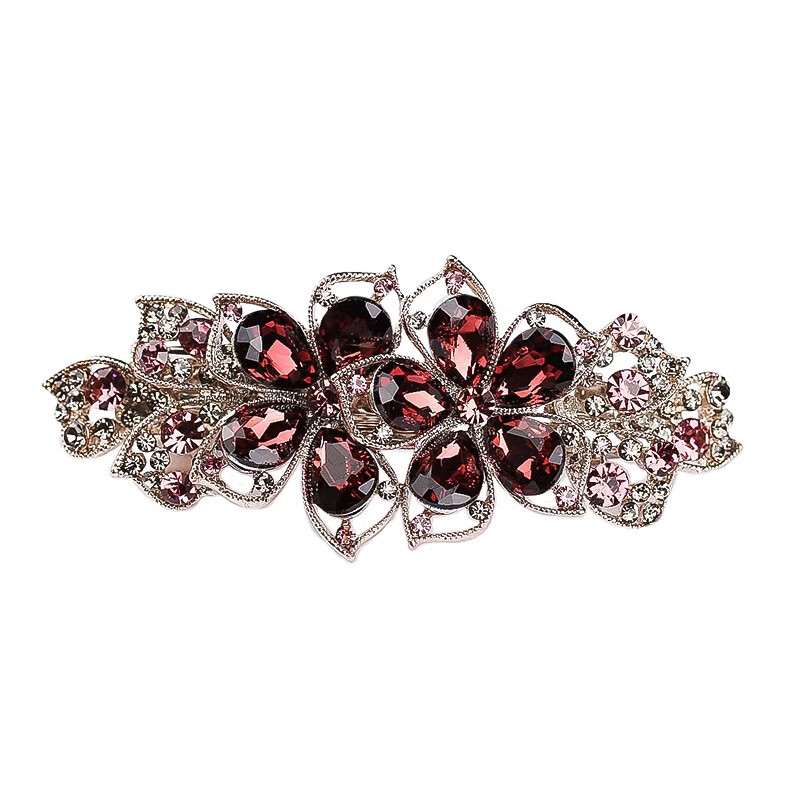 HANS’F夹子头饰2026年新款高端发夹女后脑勺大号横夹水晶发卡妈妈弹簧夹 香槟色