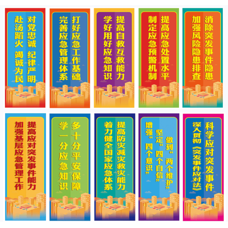 应急管理标语（不干胶）安全生产月 安全应急宣传标语