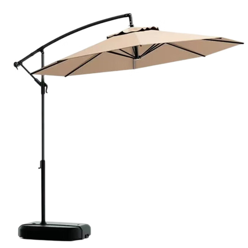 7m铁艺侧边伞 卡其色 130斤升级底座  遮阳棚 户外遮阳伞 中柱伞庭院