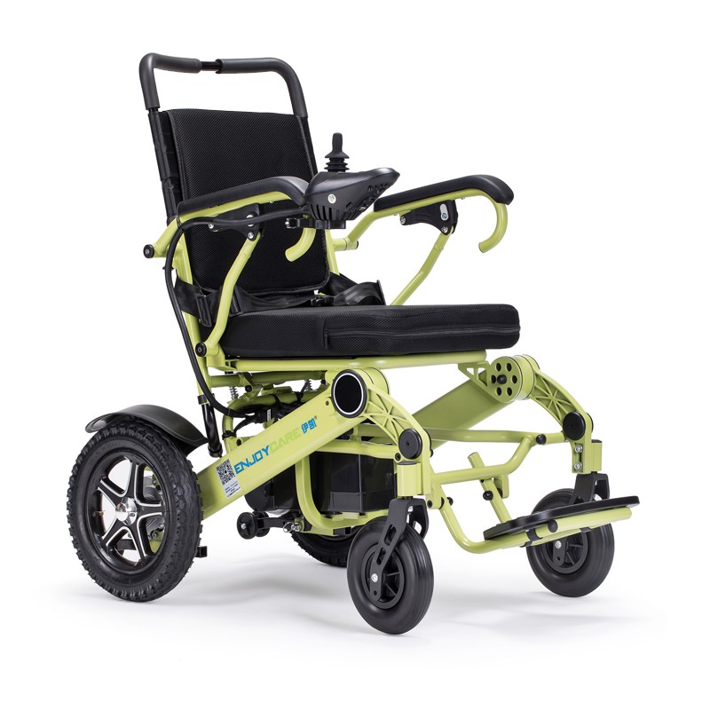 伊凯电动轮椅轻便折叠锂电池重量25公斤老年残疾人车一键折叠打开可上