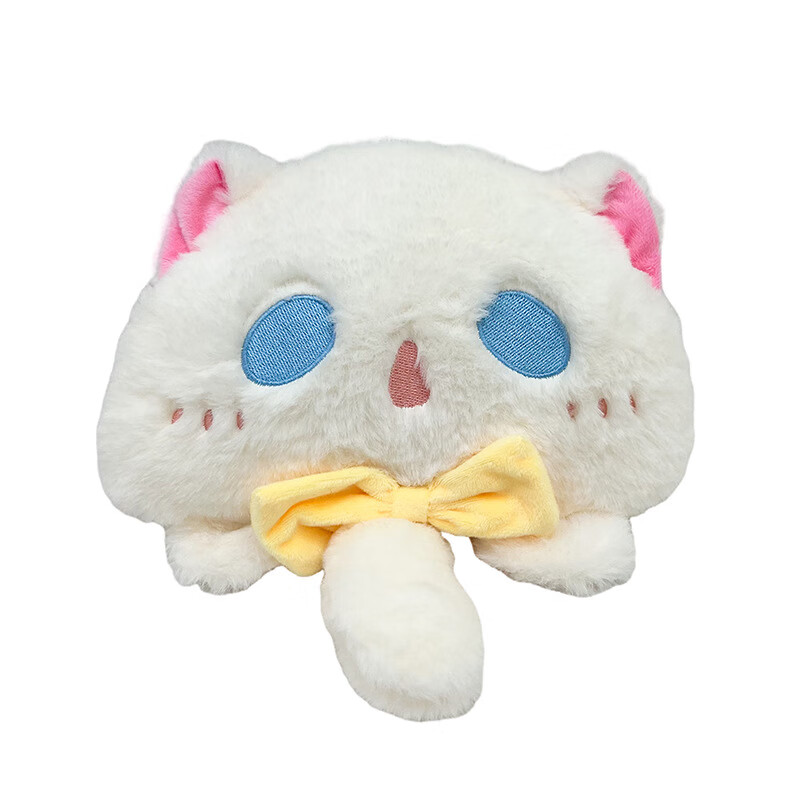 可爱萌物珍珠猫猫背包抓娃娃机毛绒公仔女士斜挎包包 白色