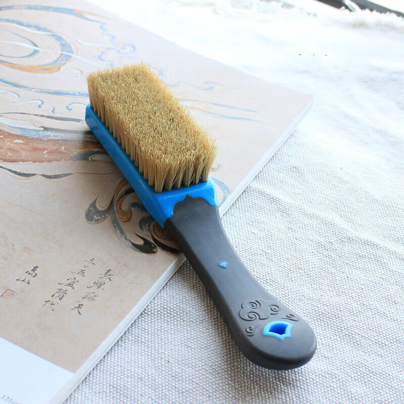 源璐猪毛鬃刷子文玩橄榄核清洁刷木雕核桃手串猪鬃包浆 7排黄猪鬃1把