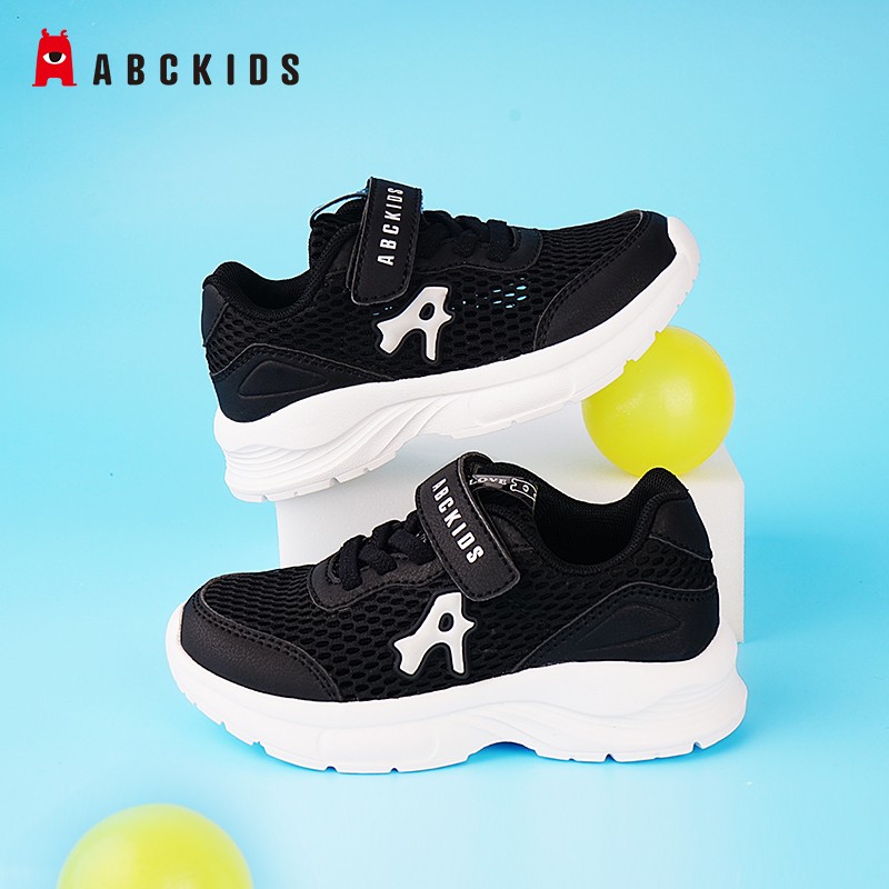 ABC KIDS童鞋男童鞋子2026夏季新款儿童运动鞋舒适透气网眼鞋中童女童跑鞋 黑色 37