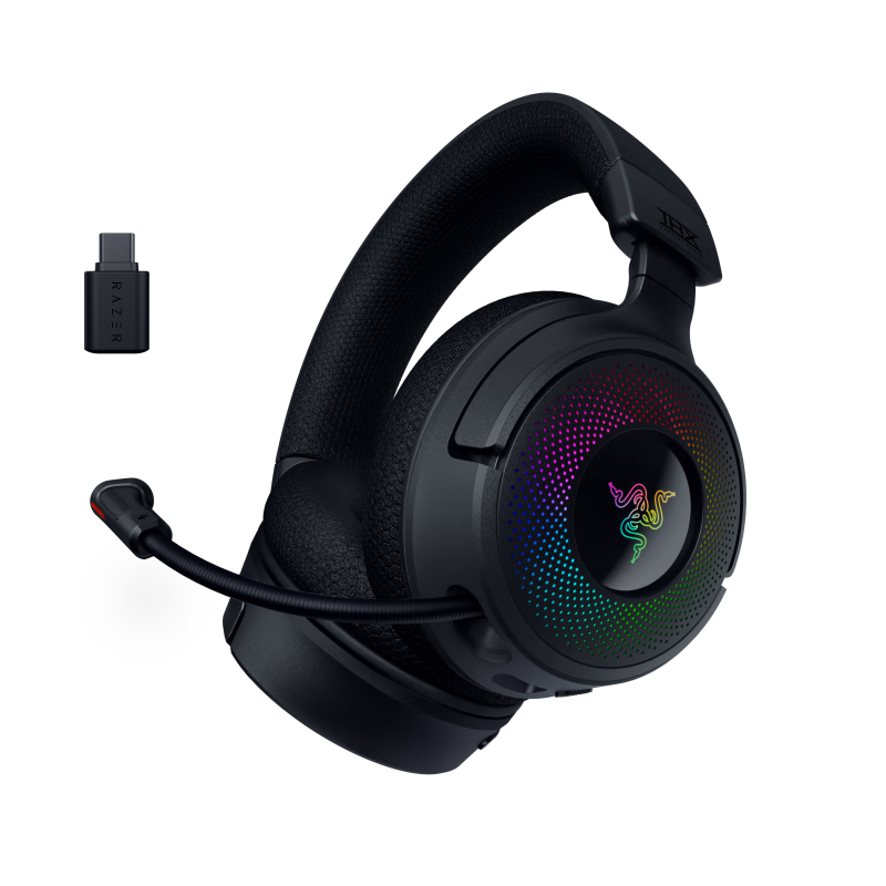 雷蛇（Razer）北海巨妖V4 头戴式无线蓝牙电竞游戏耳机耳麦 RGB灯效 THX空间音效 CSGO 吃鸡耳机 适配三角洲行动