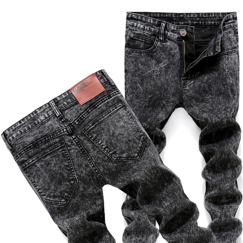 ZOCNA夏季薄款修身牛仔裤男四季款 紧身潮牌男小脚休闲长裤子 XXY深雪花7016 34 腰围2尺7/推荐体重155-165斤