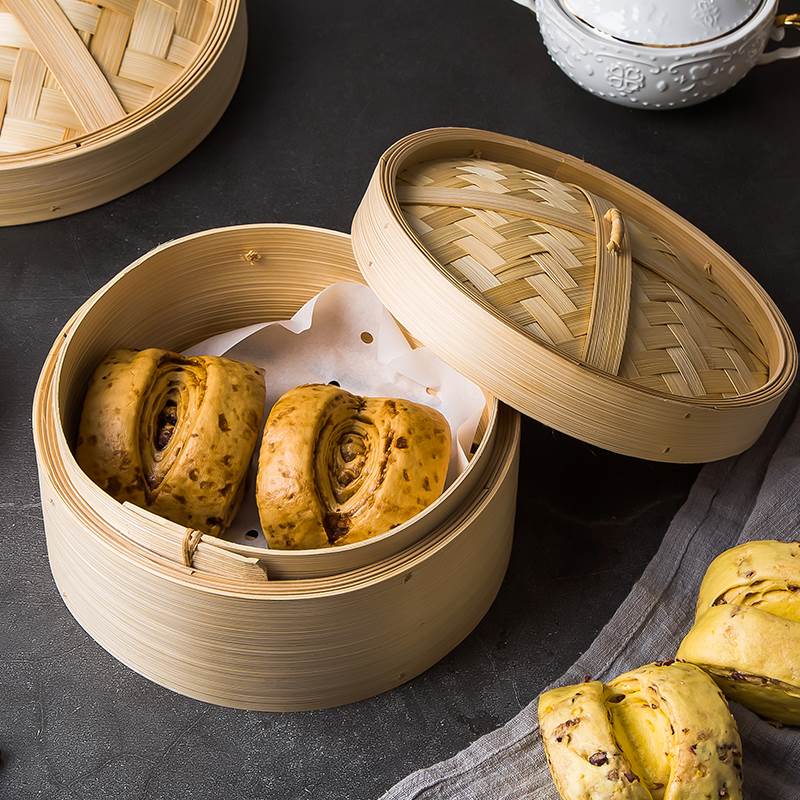 竹蒸笼农村用大蒸笼竹蒸锅商用老式笼屉包子竹屉加深盖子大容量木蒸锅