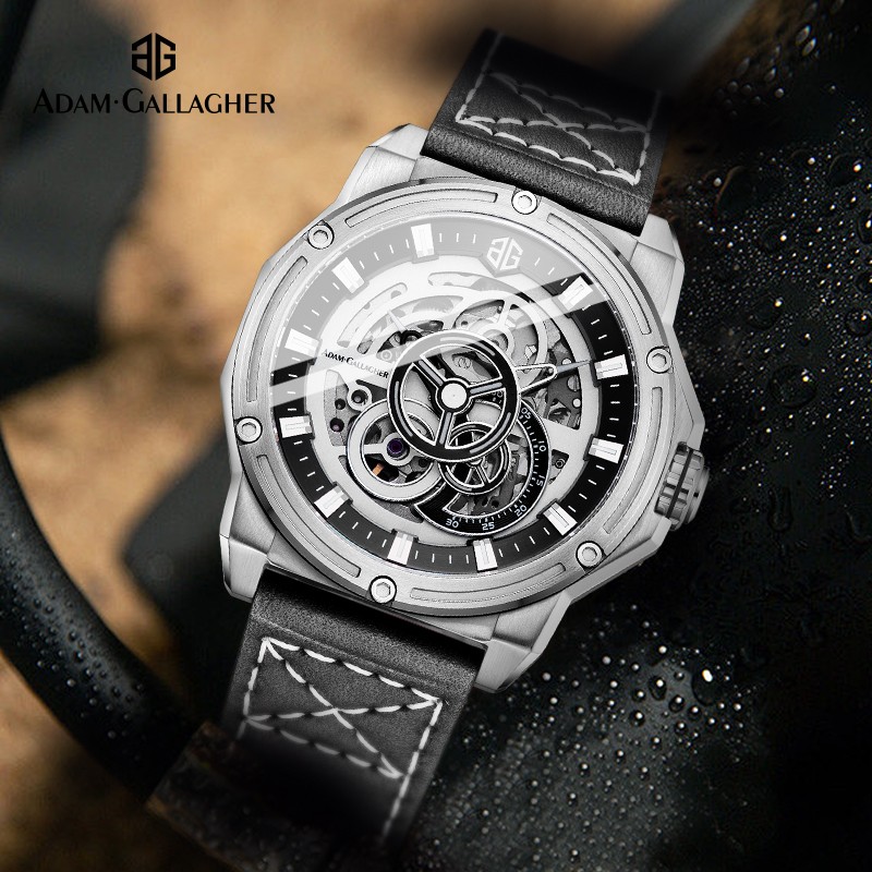 adam gallagher意大利ag手表男士手表机械表全自动防水夜光腕表学生