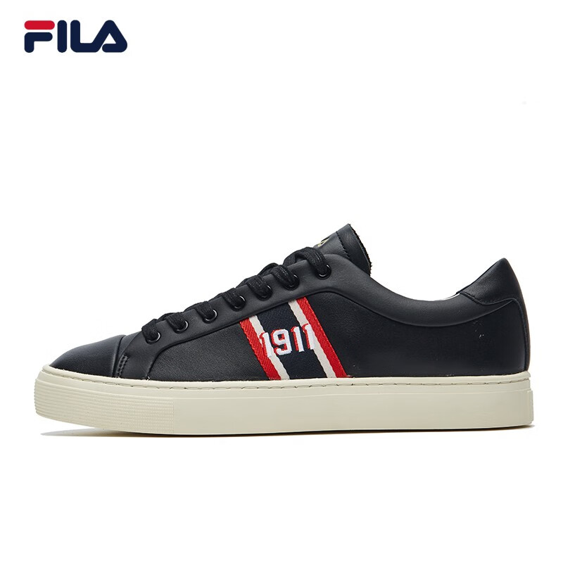 fila 斐乐休闲鞋男 潮流时尚2021新款复古板鞋男鞋舒适 黑-bk 39