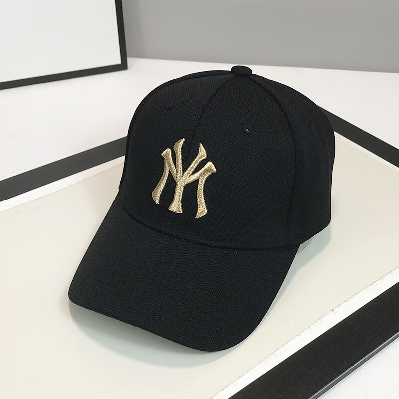 帽子男女ins潮夏秋街头情侣字母棒球帽遮阳帽百搭运动鸭舌帽 黑色系